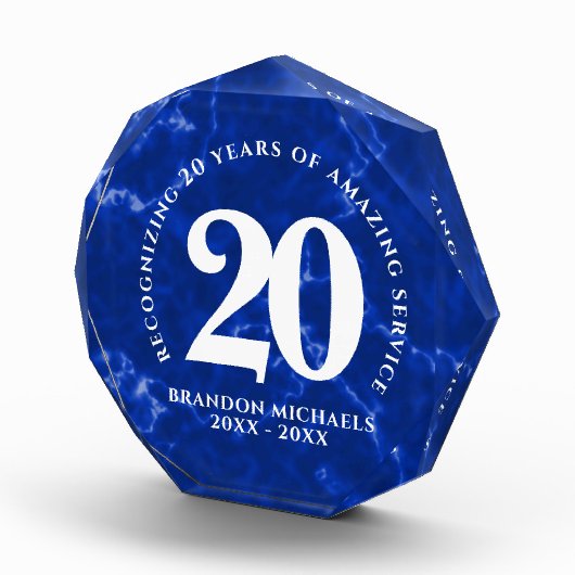 Elegant Blue Marble 20 jaar Jubileum Fotoblokken (Rechts)