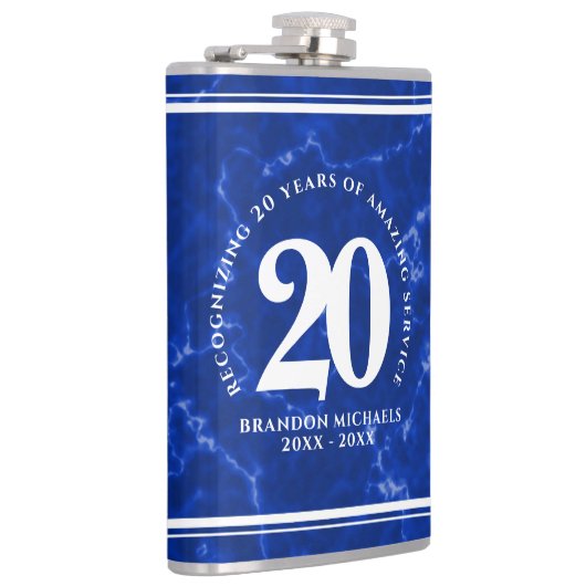 Elegant Blue Marble 20 jaar Jubileum Heupfles (Rechts)