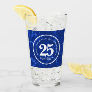 Elegant Blue Marble 25 jaar Jubileum Glas