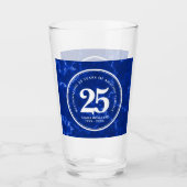 Elegant Blue Marble 25 jaar Jubileum Glas (Voorkant)