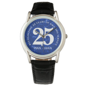 Elegant Blue Marble 25 jaar Jubileum Horloge