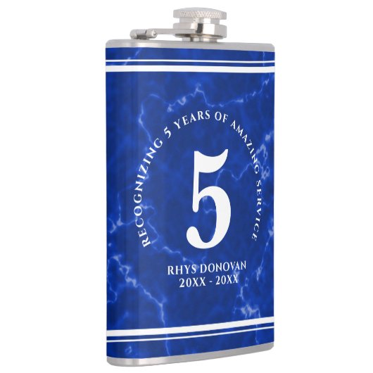 Elegant Blue Marble 5 jaar Jubileum Heupfles (Rechts)