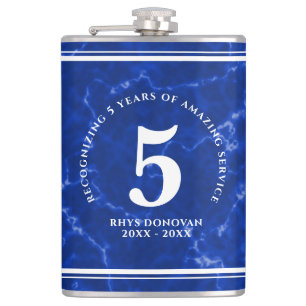 Elegant Blue Marble 5 jaar Jubileum Heupfles