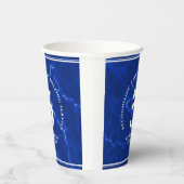 Elegant Blue Marble 5 jaar Jubileum Papieren Bekers (Rechts)
