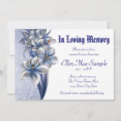 Elegant Blue Memorial Service Aankondigingen (Voorkant)
