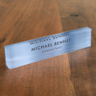 Elegant Blue Metallic Professional Business Naambordje