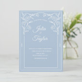 Elegant Blue Minimal Invitation (Debout devant)