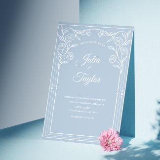 Elegant Blue Minimal Invitation