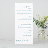 Elegant Blue Minimalist Menu (Debout devant)