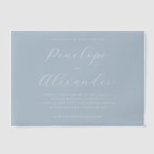 Elegant Blue Minimalist Wedding Invitation (Recto)