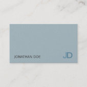 Elegant Blue Modern Monogram Luxe Pearl Fins Visitekaartje (Voorkant)