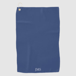 Elegant Blue Monogram Golfhanddoek