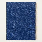 Elegant Blue Monogram Luxe Textuur Gold Lettering Planner (Achterkant)