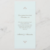 Elegant Blue Monogram Pearl Christian Wedding Menu (Achterkant)