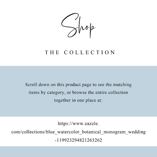 Elegant Blue Monogrammed Wedding Table Number