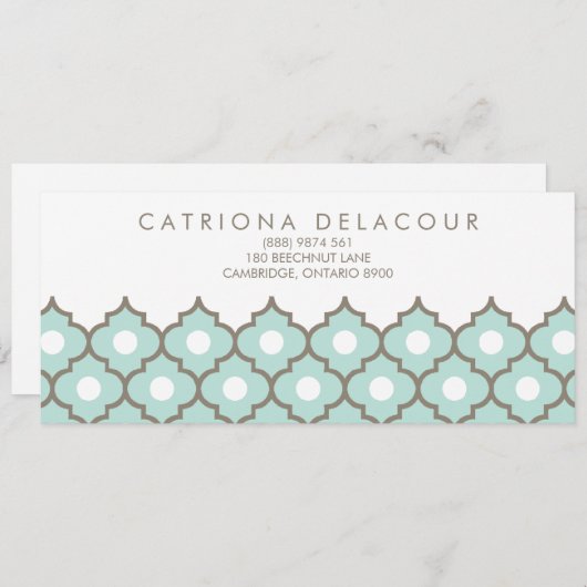 Elegant Blue Moroccan Pattern-kaartencertificaat (Voorkant / Achterkant)