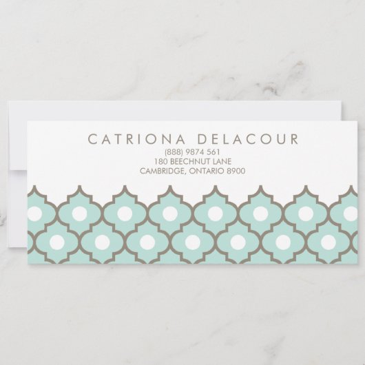 Elegant Blue Moroccan Pattern-kaartencertificaat (Voorkant)