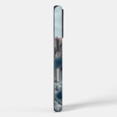 Elegant blue mountains chinoiserie monogram Case-Mate iPhone case (Achterkant / Rechts)