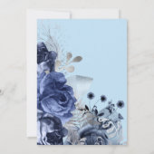 ELÉGANT BLUE NAVY FLORAL ROSE FAIRE-PART DE MARIAG (Dos)