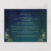 Elegant Blue, Navy Green Celestial Wedding Details Informatiekaartje (Voorkant)