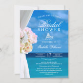 Elégant Blue Ocean Beach Bridal Shower Invitation (Devant)