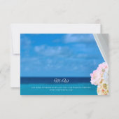 Elegant Blue Ocean Beach Summer Save the Date Kaar (Achterkant)
