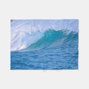 Elegant Blue Ocean Waves Acryllic Artwork   Fleece Deken