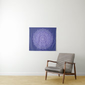 Elegant Blue Om Mandala Tapestry Wandkleed (In Situ (horizontaal))
