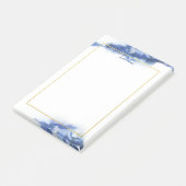 Elegant Blue Ombre Marble, gepersonaliseerd Post-it® Notes (Schuin)