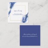 Elegant Blue Ombre Marble Wedding RSVP-kaarten Informatiekaartje (Voorkant / Achterkant)