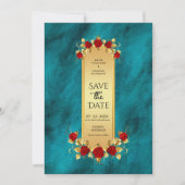 Élégant Blue Opulence Gold luxe royal Invitation (Devant)