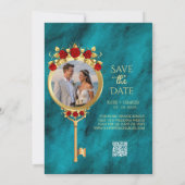 Élégant Blue Opulence Gold luxe royal Invitation (Dos)