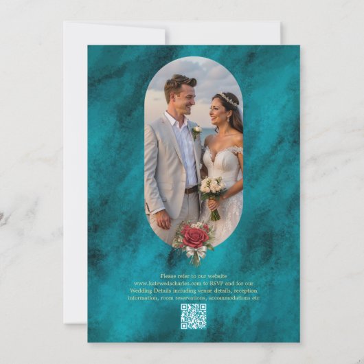 Elégant Blue Opulence or luxe royal Invitation (Dos)