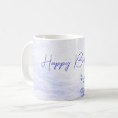 Elegant Blue Orchid Birthday Mug (Devant gauche)