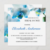 Elegant Blue Orchids Bridal Shower Uitnodiging (Voorkant / Achterkant)