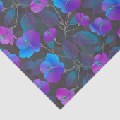 Elegant Blue Paars Pink Flowers Tissuepapier (Detail)