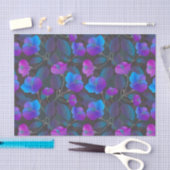 Elegant Blue Paars Pink Flowers Tissuepapier (Craft)