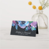 Elegant Blue Paars Twilight Floral Wedding Table (Achterkant)