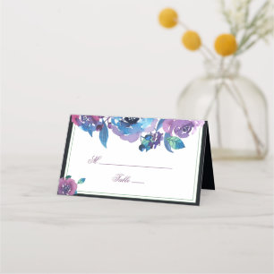 Elegant Blue Paars Twilight Floral Wedding Table