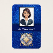 Élégant Blue Parties scintillant Mariage Pros Logo (Devant)