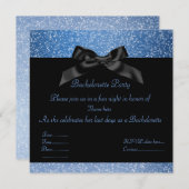 ÉLÉGANT BLUE PARTY INVITATION (Devant / Derrière)