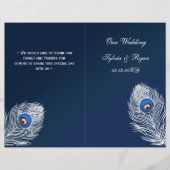Elegant blue peace folded Wedding Programme (Voorkant)