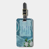Elegant Blue Pearl Romantic Luggage Bagagelabel (Voorkant verticaal)