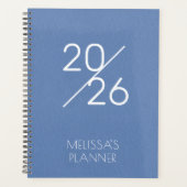 Elegant Blue Personalized 2026 Planner (Devant)