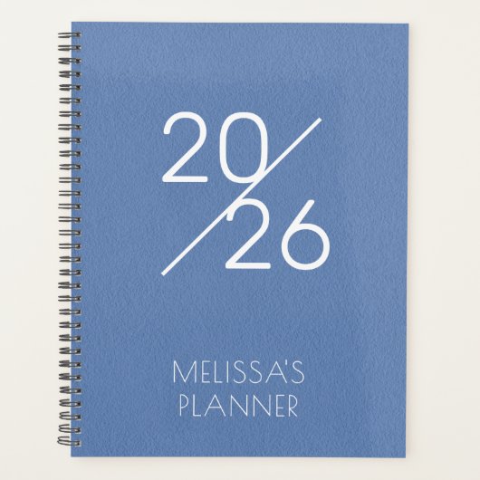 Elegant Blue Personalized 2026 Planner (Devant)