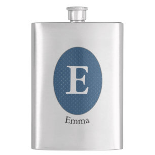 Elegant Blue Personalized Monogram Flacon