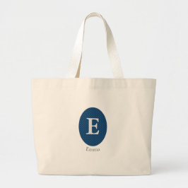 Elegant Blue Personalized Monogram Grote Tote Bag