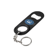 Elegant Blue Personalized Monogram Mini Flessenopener (Achterkant Gekanteld)