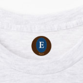 Elegant Blue Personalized Monogram Square Sticker (Aangebracht)