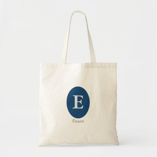 Elegant Blue Personalized Monogram Tote Bag (Voorkant)